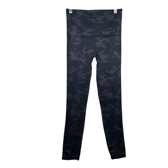 Spanx Leggings Women's Medium Gray Camo Pull On Printed Active Casual - Picture 1 of 8
